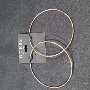Guess XL gold tone hoops